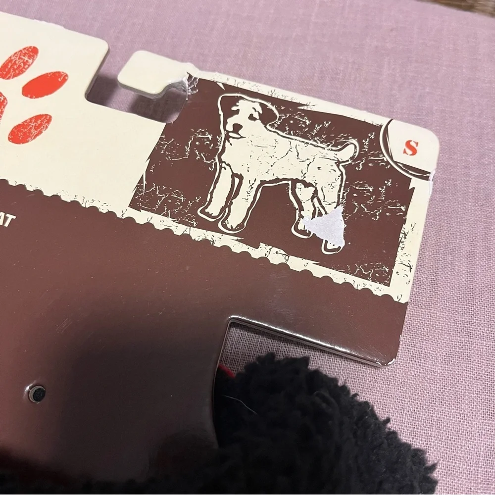 NWT red corduroy dog coat with a black fleece lining For Small Dog winter Warm